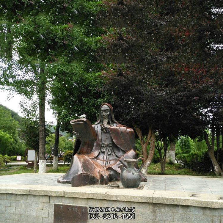 靖节先生陶渊明公园历史名人古代著名文学家景观铜雕