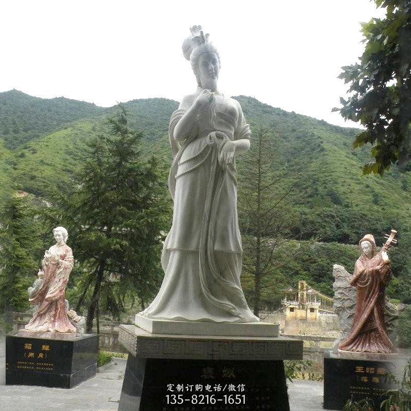 褒姒雕塑-大理石石雕美女中国古代美女塑像图片