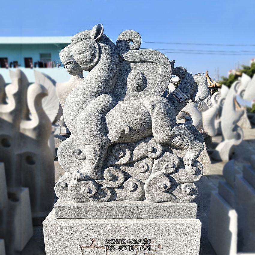 青龙白虎动物雕塑-上古四神兽石雕之白虎图片