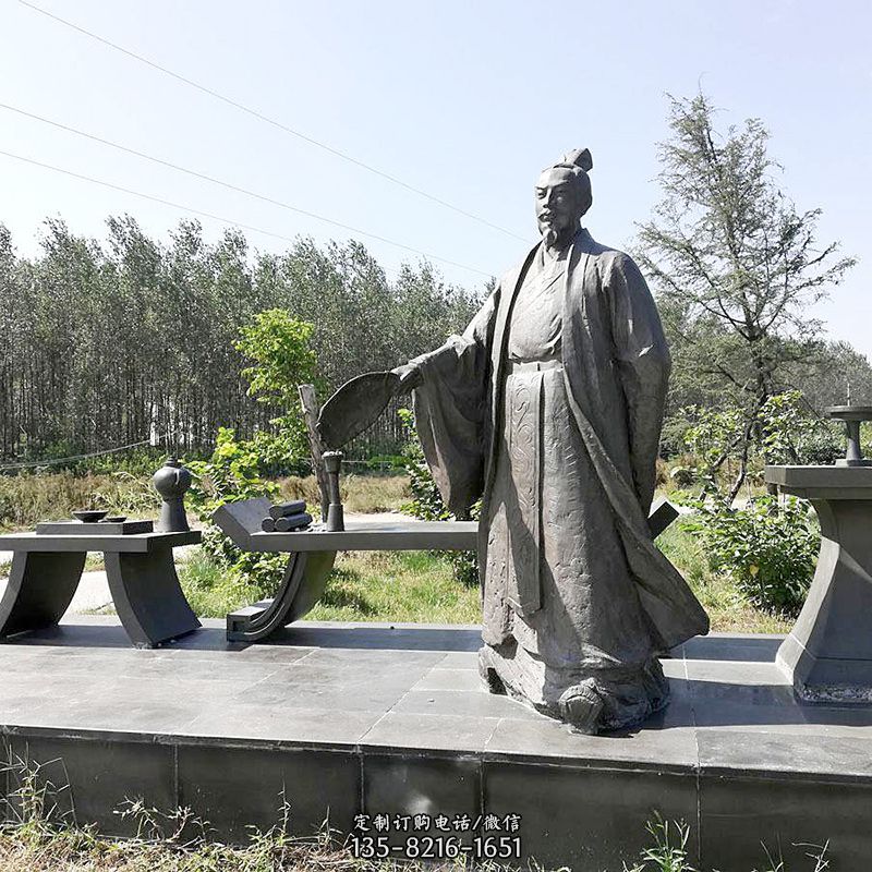 諸葛亮公園景觀小品雕塑-三國之蜀國丞相孔明雕像