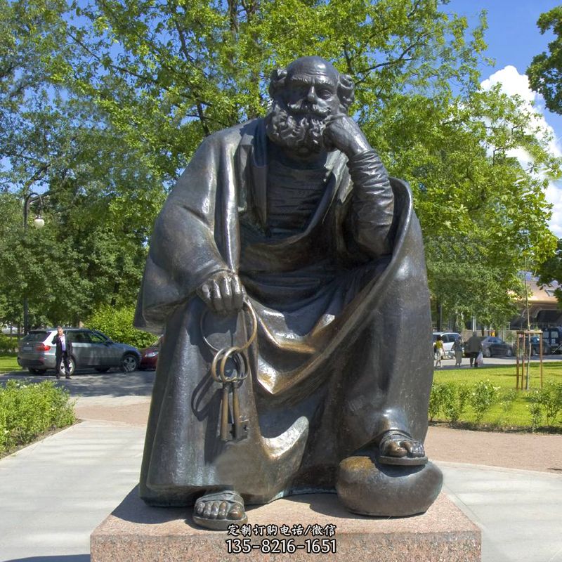 公园世界名人俄国批判现实主义作家托尔斯泰 铜雕塑像