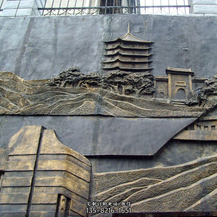建筑外墙上水铜浮雕
