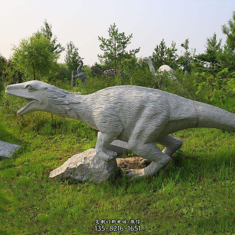 石雕恐龙雕塑摆件图片