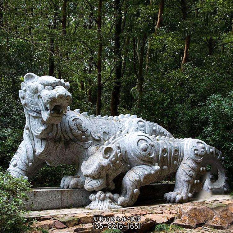 花岗岩抽象石雕老虎园林动物雕塑