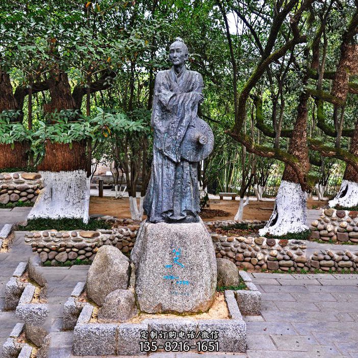 八大山人铜雕塑像-中国古代历史名人著名画家朱耷雕像
