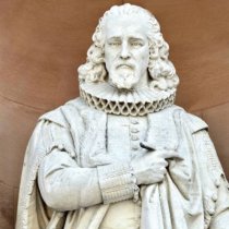 汉白玉弗朗西斯·培根石雕塑像-世界名人英国著名哲学家雕塑