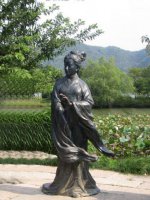 春秋时期著名美女西施铜雕塑像