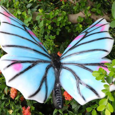 仿真蝴蝶摆件花园草地彩绘动物雕塑