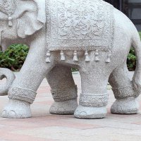 石雕雕刻大象-白石雕大象