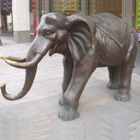 广场铜雕大象-大理石石雕大象