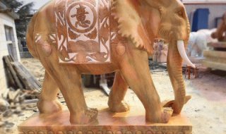 雕刻石雕大象-大象铸铜雕塑