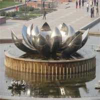 不锈钢莲花荷花喷水喷泉-公园景区水景雕塑