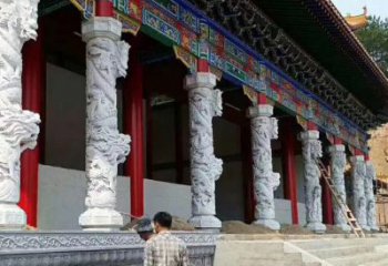 大型寺廟建筑龍柱雕塑羅源青石雕龍柱惠安石雕8圖