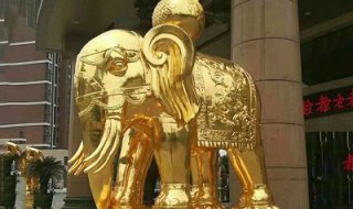 鎏金大门大象铜雕-宾馆商场看门招财吉祥动物雕塑