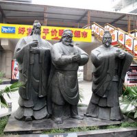 三国人物刘备关羽张飞桃园三结义情景石雕