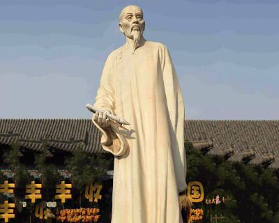 清代书画家郑板桥石雕塑-中国历史名人汉白玉雕像
