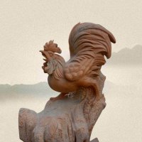 酉鸡景观石雕-地产景观雕塑