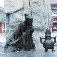 葛洪炼丹情景雕塑-中国古代十大名医人物雕塑