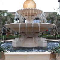 石雕喷泉风水球-宾馆酒店招财风水雕塑