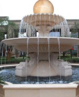 石雕喷泉风水球-宾馆酒店招财风水雕塑