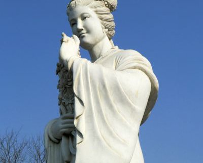 十二花神之三月桃花息夫人汉白玉古代美女雕像