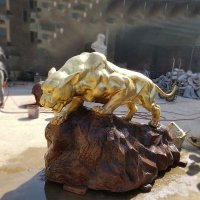 豹子铸铜雕塑-公园景区情景动物雕塑