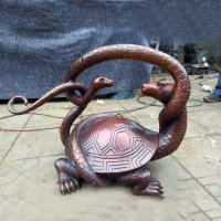 纯铜铸造龟蛇玄武雕塑