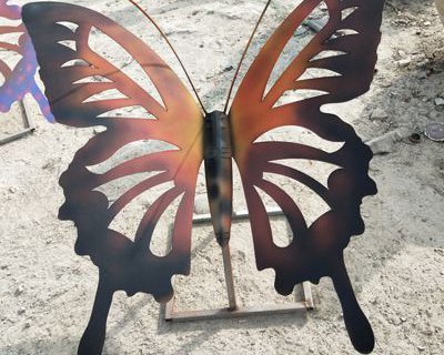 大型不锈钢铁艺蝴蝶雕塑