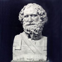 阿基米德石雕头像-学校校园世界著名人物雕塑