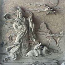 嫦娥浮雕-上古神话人物道教月神太阴星君雕塑