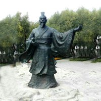公园历史名人战国时期著名思想家孟子铜雕塑像