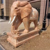 大象石雕辟邪-玻璃钢金色大象雕塑