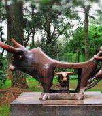 铜雕牛 抽象雕塑-公园生肖动物创意摆件