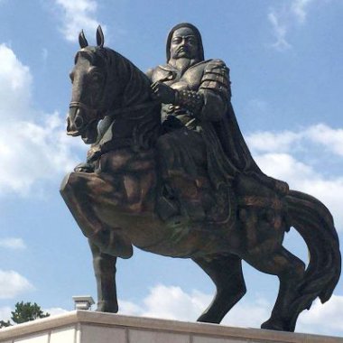 成吉思汗骑马雕塑-景区园林历史名人铜雕像