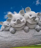 可爱的小猪石雕-创意猪仔动物雕塑