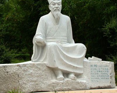 历史文化名人苏轼苏东坡汉白玉石雕像