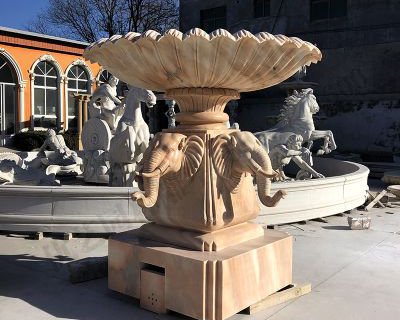 喷水大象喷泉雕塑