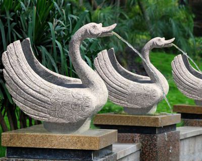 天鹅喷泉雕塑-园林水景动物雕塑摆件