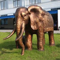公园园林草坪动物大象铜雕塑
