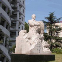 袁隆平汉白玉石雕像-校园名人情景雕塑