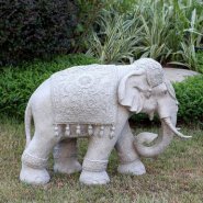 吉祥大象石雕-石雕大象财神