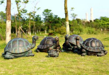 玻璃钢乌龟，精致公园草坪动物摆件美化环境
