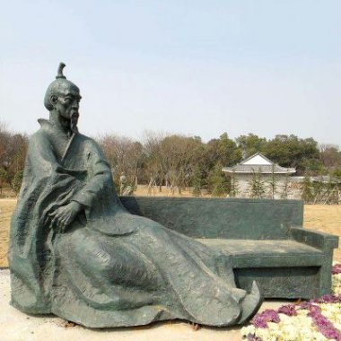 中国明末清初知名画家八大山人（朱耷）雕塑塑像-公园历史名人铜雕像
