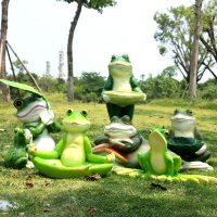 卡通青蛙园林水景动物雕塑摆件