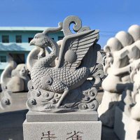 天之四灵之朱雀神鸟砂岩石雕塑