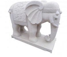 园头大象石雕-两只大象雕塑