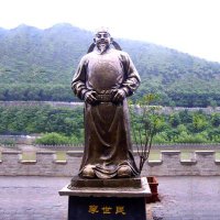 中国历史名人唐初著名帝王李世民铸铜雕像