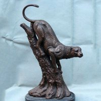 不锈钢猎豹雕塑
