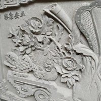 “平安康乐”大理石石材庭院外墙浮雕