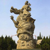 “五帝”之颛顼砂岩石雕像-公园景区古代历史人物雕塑